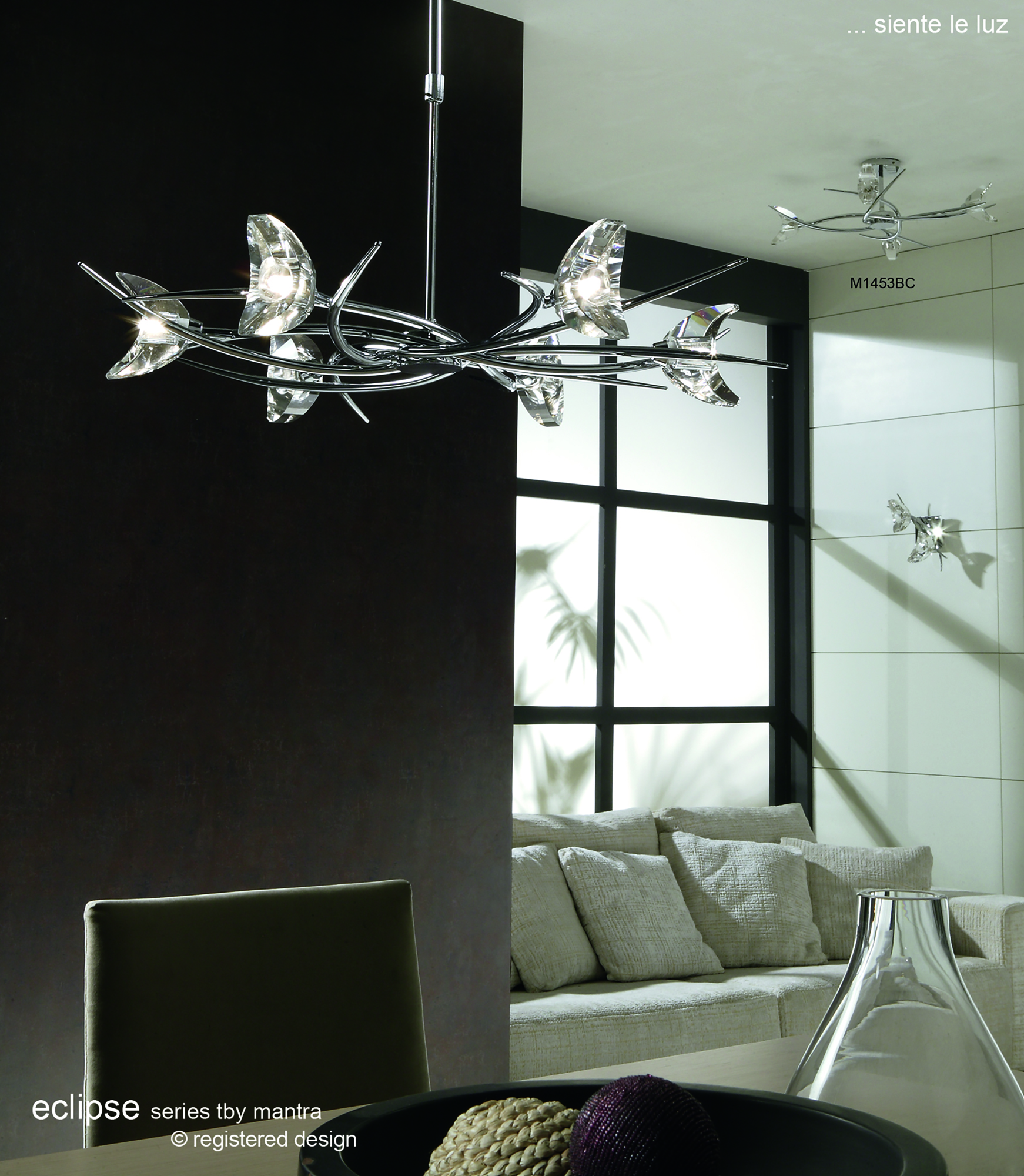 Eclipse Black Chrome Ceiling Lights Mantra Multi Arm Fittings